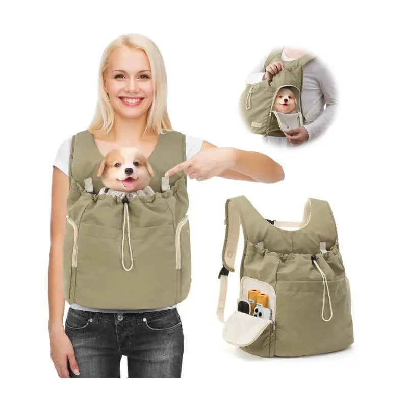 Pet Travel Carrier Bag, Cat Chest Front Pack, Large Capacity Breathable Dog Portable Bag, Hands-Free Comfortable Design for Pet Lovers