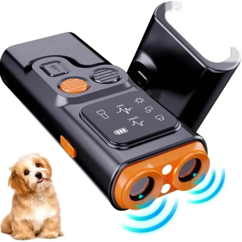 New Dog Training Device Rechargeable anti Dog Bark Stop-Barking Deterrent Device Pet Dog Repeller Ultrasonic with LED Flashlight