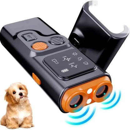 New Dog Training Device Rechargeable anti Dog Bark Stop-Barking Deterrent Device Pet Dog Repeller Ultrasonic with LED Flashlight