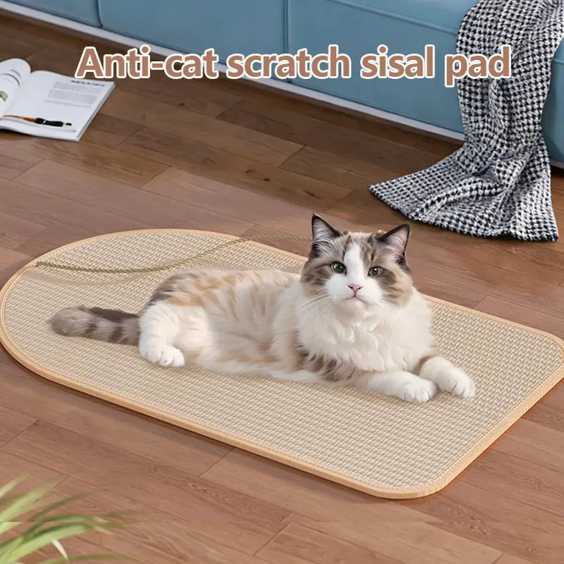 Durable Natural Sisal Cat Scratch Pads for Wall and Sofa - Versatile Claw Grinding Accessories for All Cat Breeds