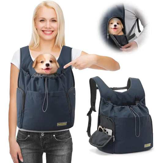 Pet Travel Carrier Bag, Cat Chest Front Pack, Large Capacity Breathable Dog Portable Bag, Hands-Free Comfortable Design for Pet Lovers