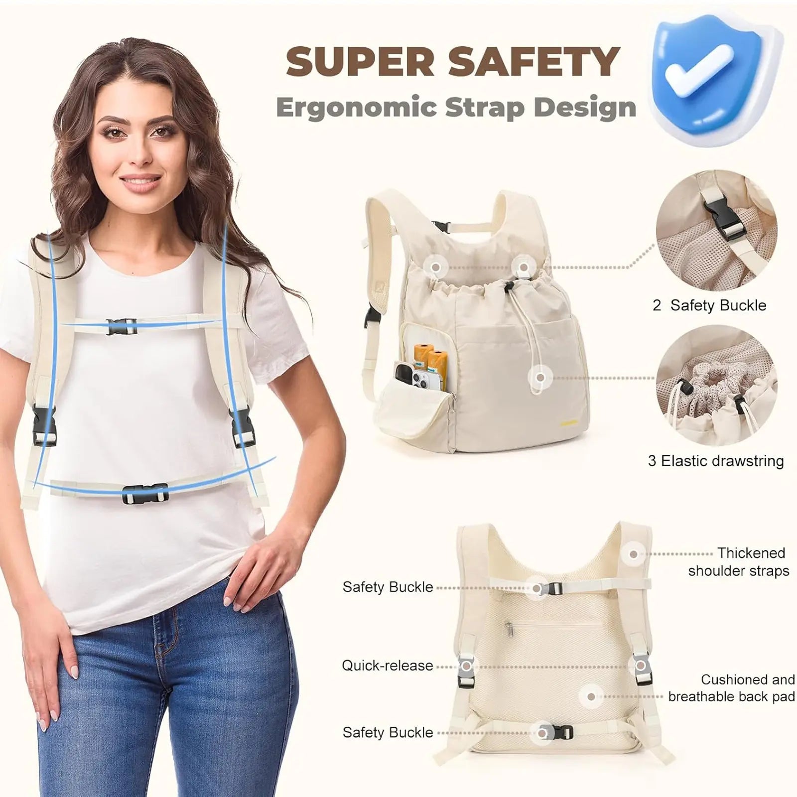 Pet Travel Carrier Bag, Cat Chest Front Pack, Large Capacity Breathable Dog Portable Bag, Hands-Free Comfortable Design for Pet Lovers