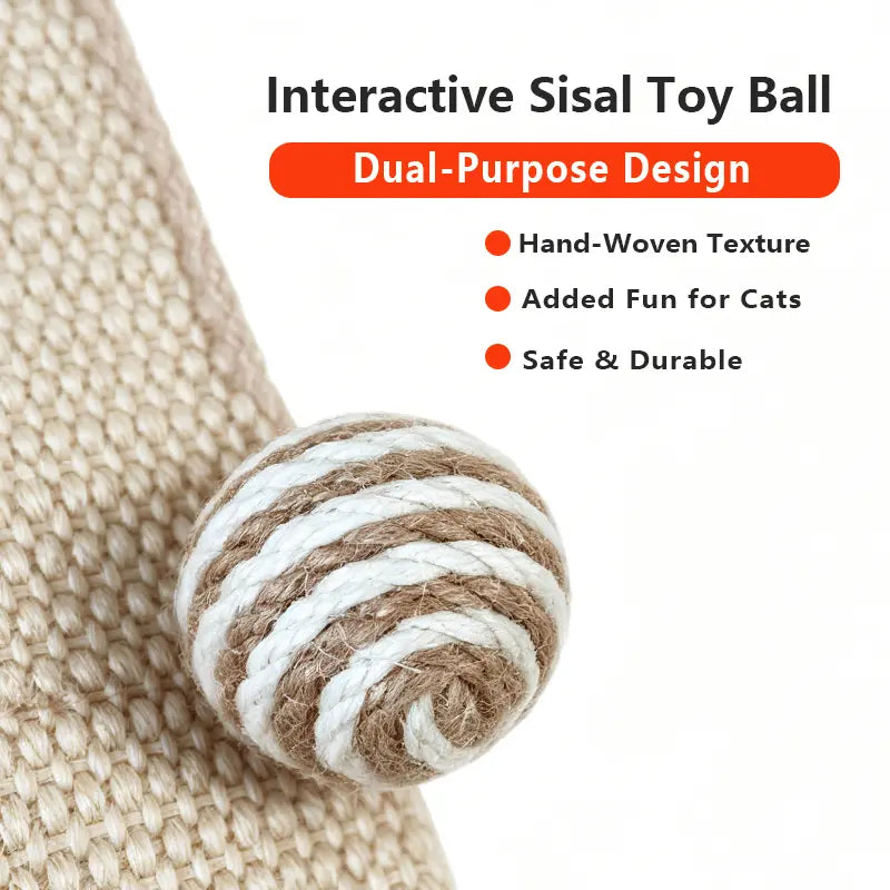 Durable Natural Sisal Cat Scratch Pads for Wall and Sofa - Versatile Claw Grinding Accessories for All Cat Breeds